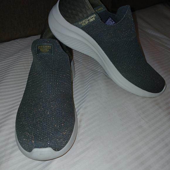 Skechers Martha Stewart Olive Slip-On Sneakers - Picture 2 of 8